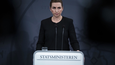 Statsminister Mette Frederiksen indkalder til Pressemøde i Statsministeriet om COVID-19 i Danmark onsdag den 11. marts. (Foto: Martin Sylvest/Ritzau Scanpix)